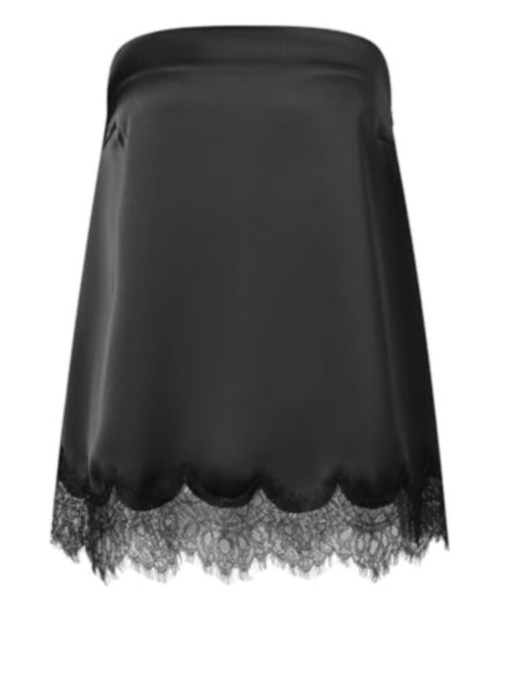 Zara Satin effect Strapless Tube Top with Lace Trim - Black - Size XS